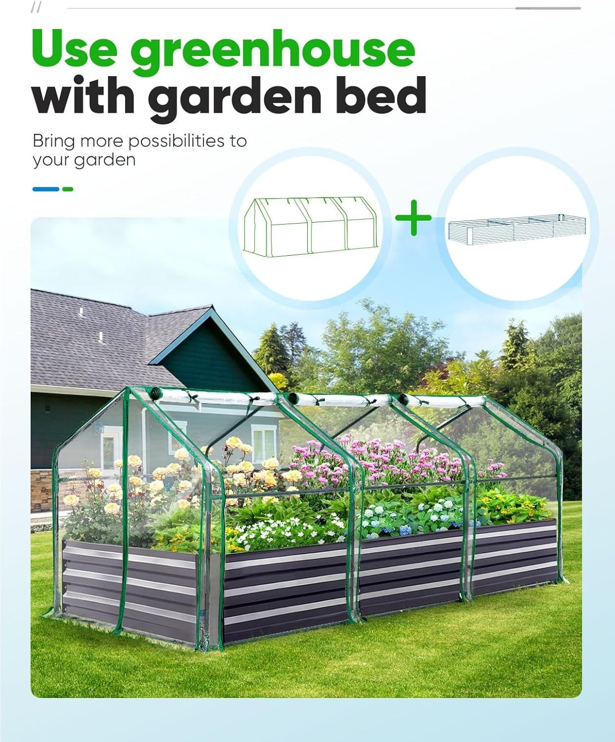 Portable Mini Greenhouse 241x91x91cm Clear PVC Cloche Tent for Indoor Outdoor