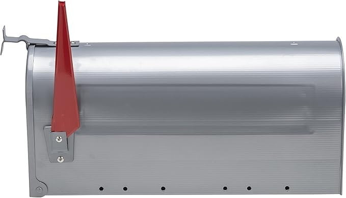 Lockable Aluminium Post Mount Mailbox Rustproof Outdoor Drop Box Silver
