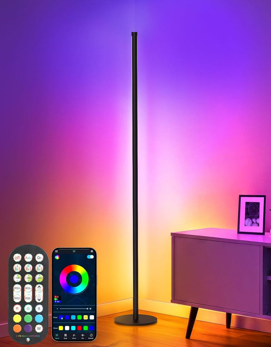 Smart RGB Corner Floor Lamp App Remote Music Sync LED Mood Light