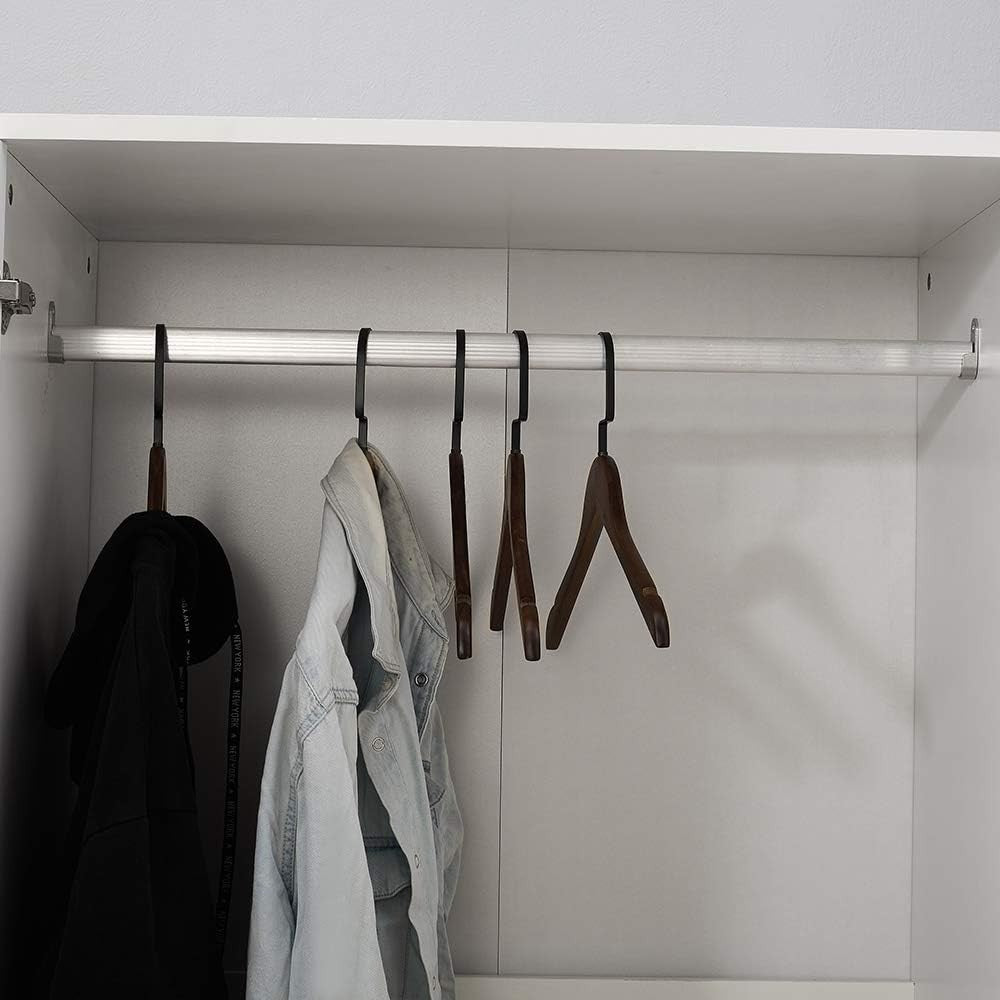 White 2 Door Wardrobe with 2 Drawers & Hanging Rail Durable Bedroom Closet