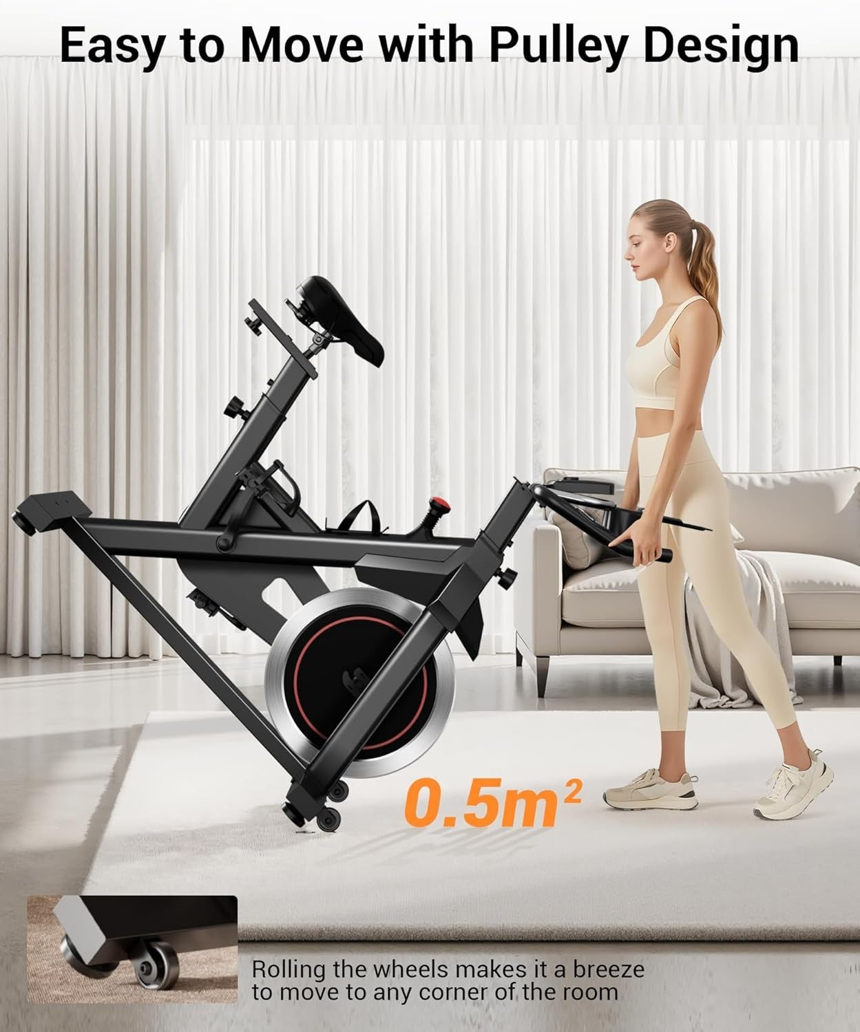Magnetic Spin Bike w/ 0–100 Resistance, LCD Holder, Adjustable Seat 136kg Cap