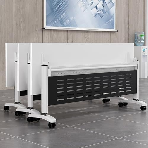 120x50cm Foldable Training Table w/ Lockable Wheels & Flip-Top Design