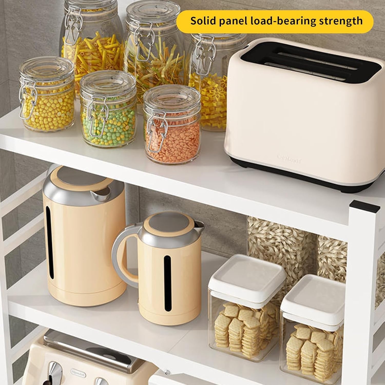 Foldable Storage Shelf Unit Rolling Cart 3 Tier Metal Kitchen Organizer