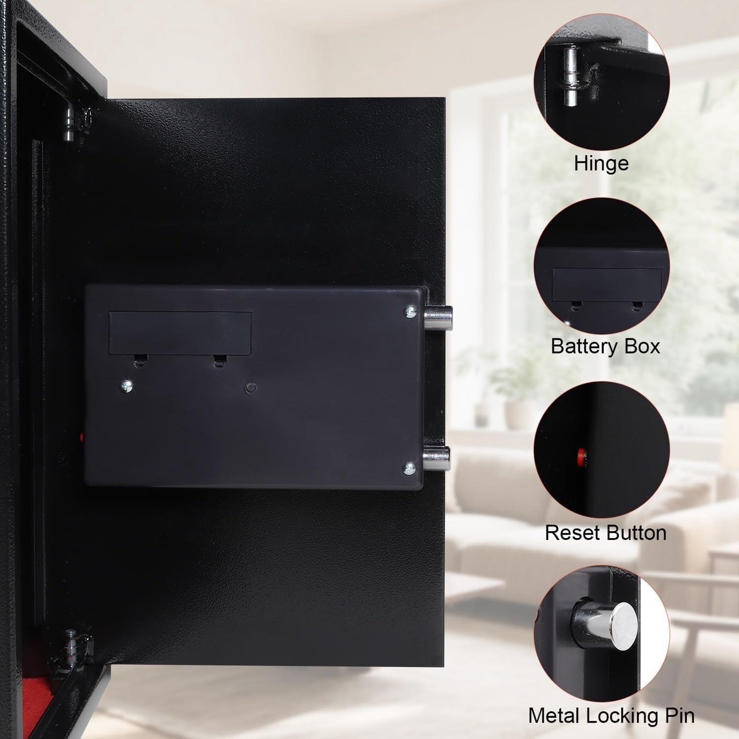 42.7L Fireproof Waterproof Safe Box Keypad Lock Cash Document Safe