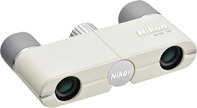 4x10 Ultra-Compact Pocket Binoculars | Lightweight HD Travel Optics Ivory