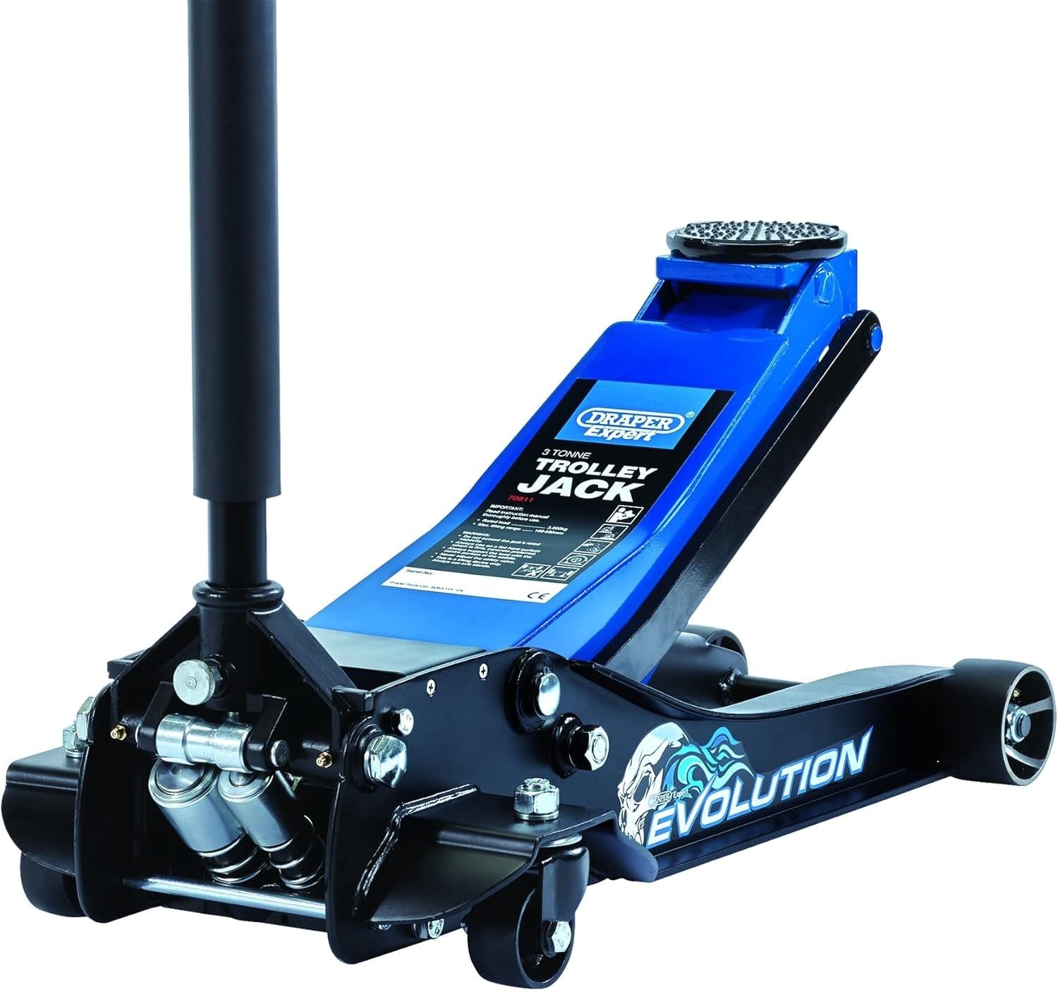 3 Ton Low Profile Trolley Jack Twin Piston Quick Lift 100–580mm Heavy Duty Blue