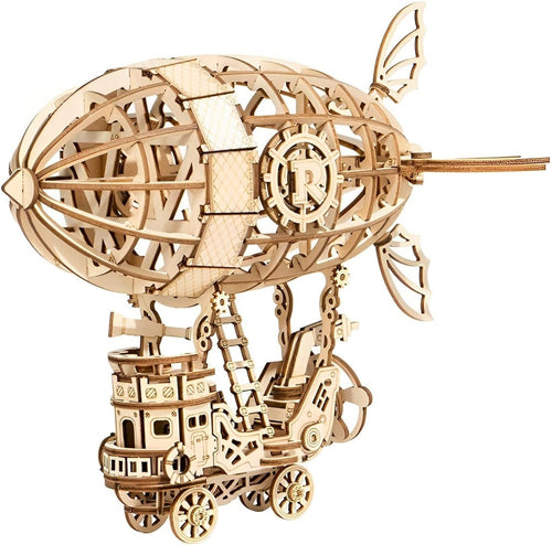 3D Wooden Airship Puzzle Kit – DIY Steampunk Model for Teens & Adults