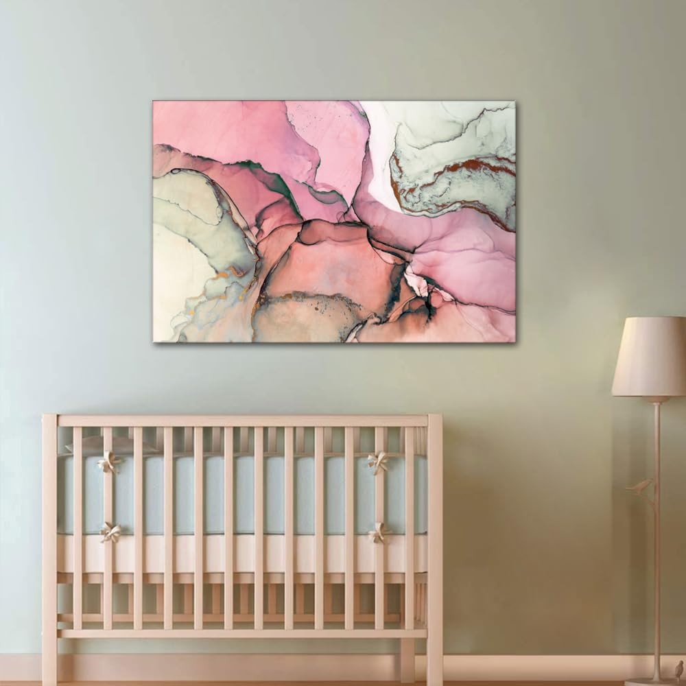 Large Abstract Pink Canvas Wall Art 90x60cm Framed Print