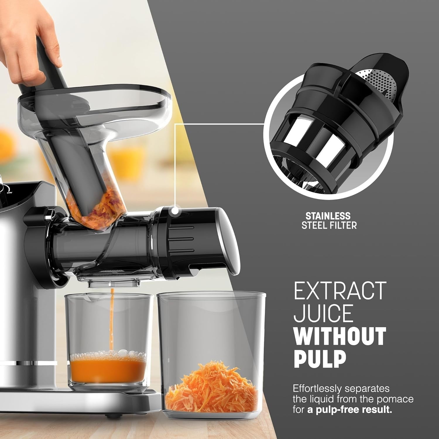 Cold Press Slow Juicer 7 Stage Auger High Yield Quiet Compact Easy Clean