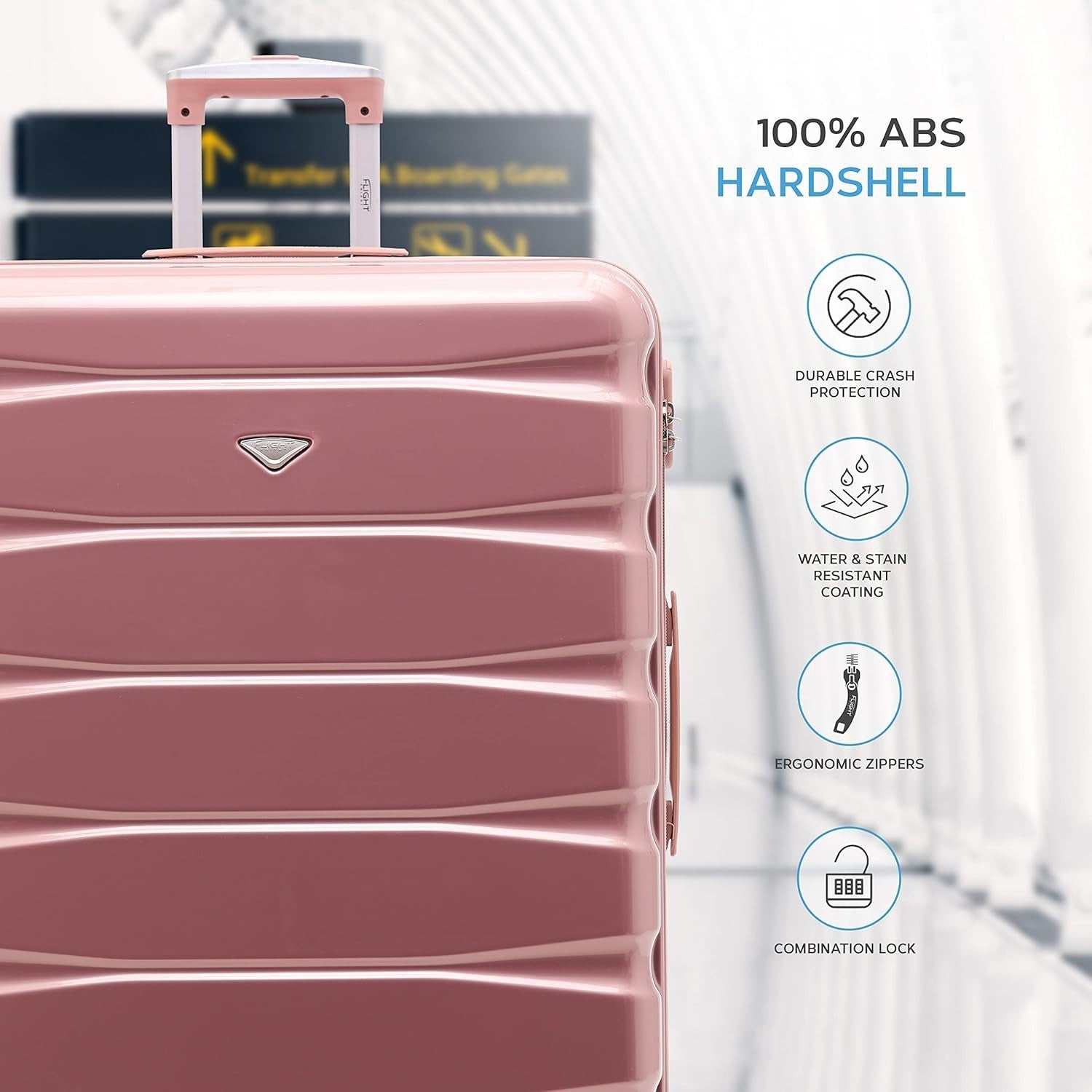 ABS Hard Shell Medium Check In Luggage 25” Lightweight 4 Wheel