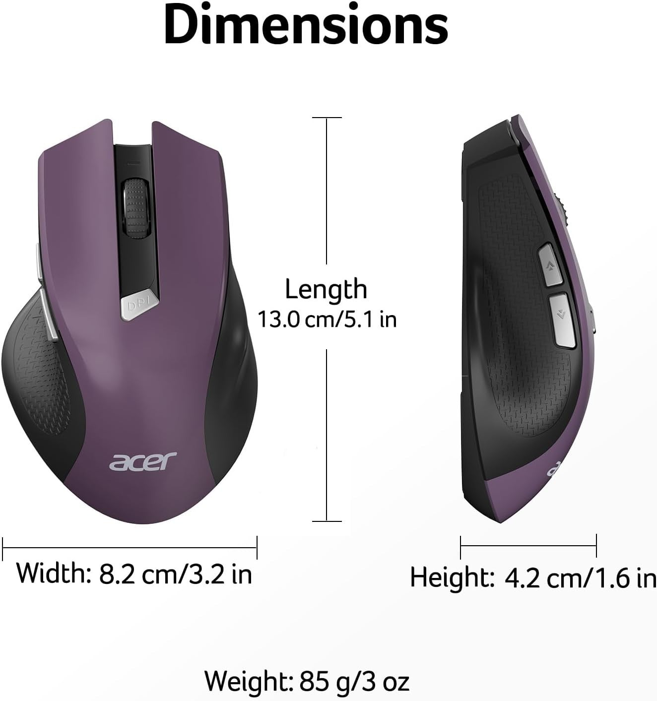 Wireless Ergonomic Mouse 2.4GHz Adjustable DPI 6 Buttons Comfort Grip Laptop