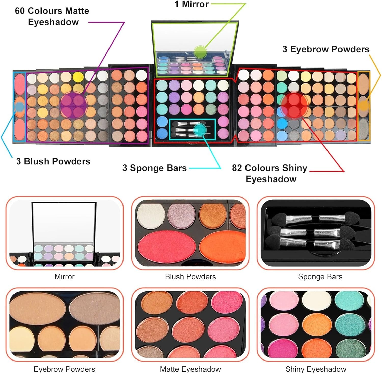 All In One Makeup Set Gift Travel Kit Matte Eyeshadow