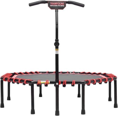 51 Inch Adult Fitness Trampoline Quiet Bungee Rebounder T-Bar 150KG