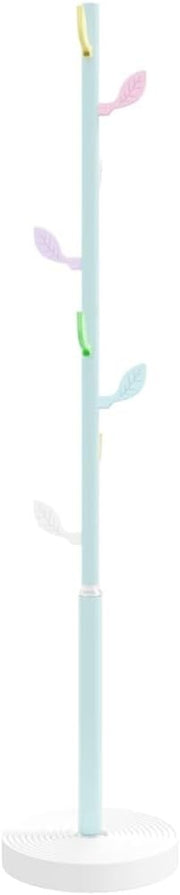 Modern Blue Metal Coat Rack Stand | Freestanding Hall Tree with Cement Base 172c