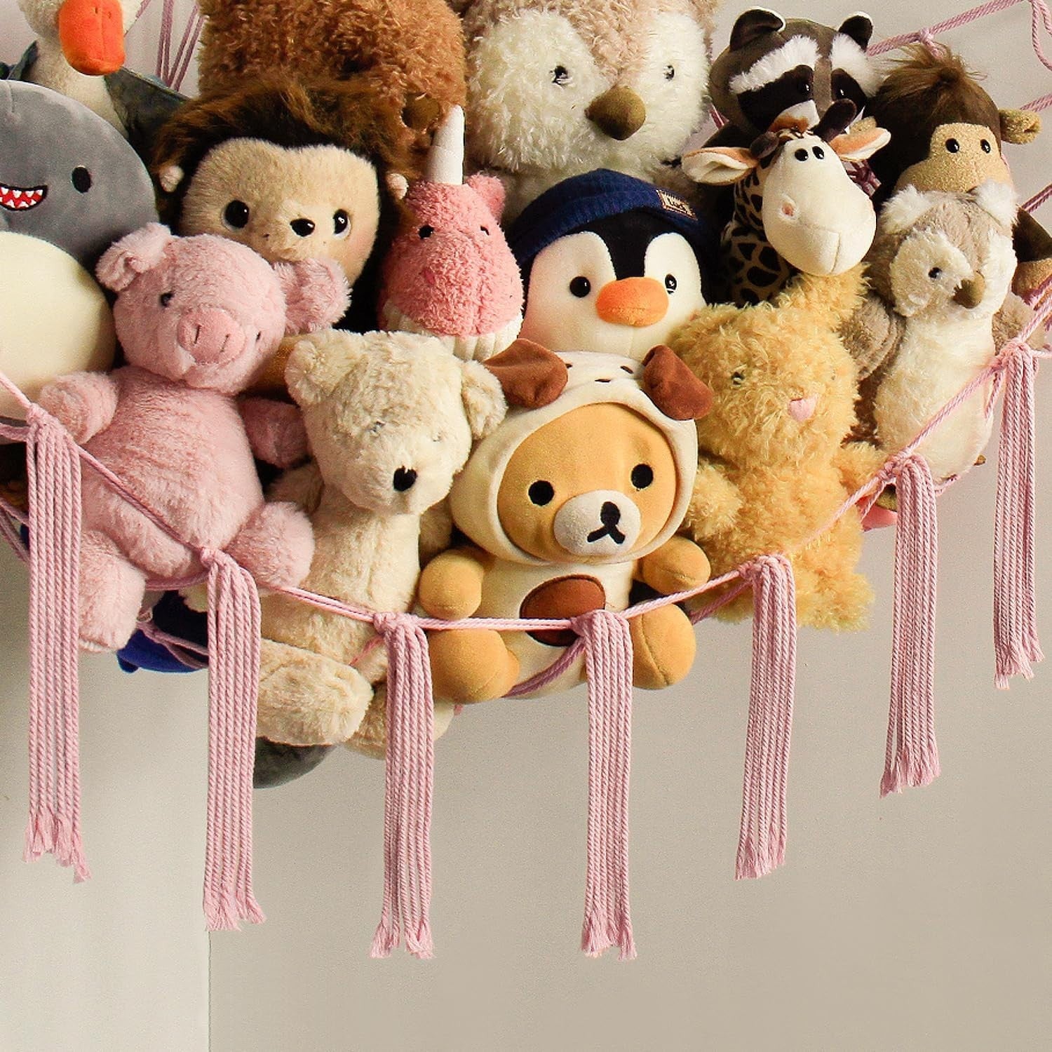 XL Toy Hammock Storage Net for Stuffed Animals – Cotton Wall Corner Holder