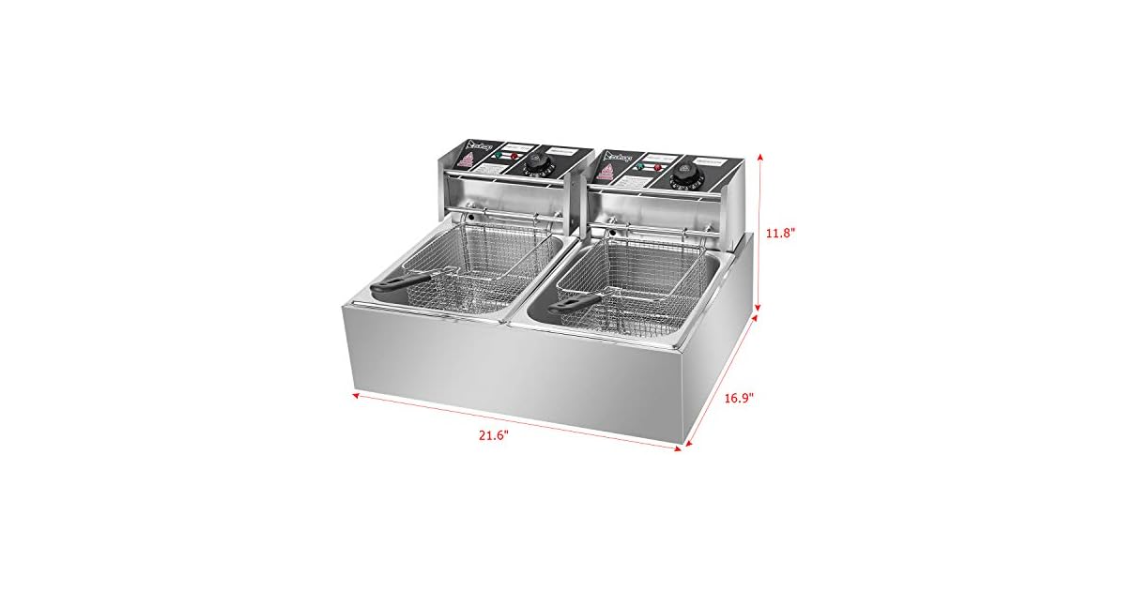 Electric Deep Fat Fryer 12L 2500W Stainless Steel Temp Control Basket