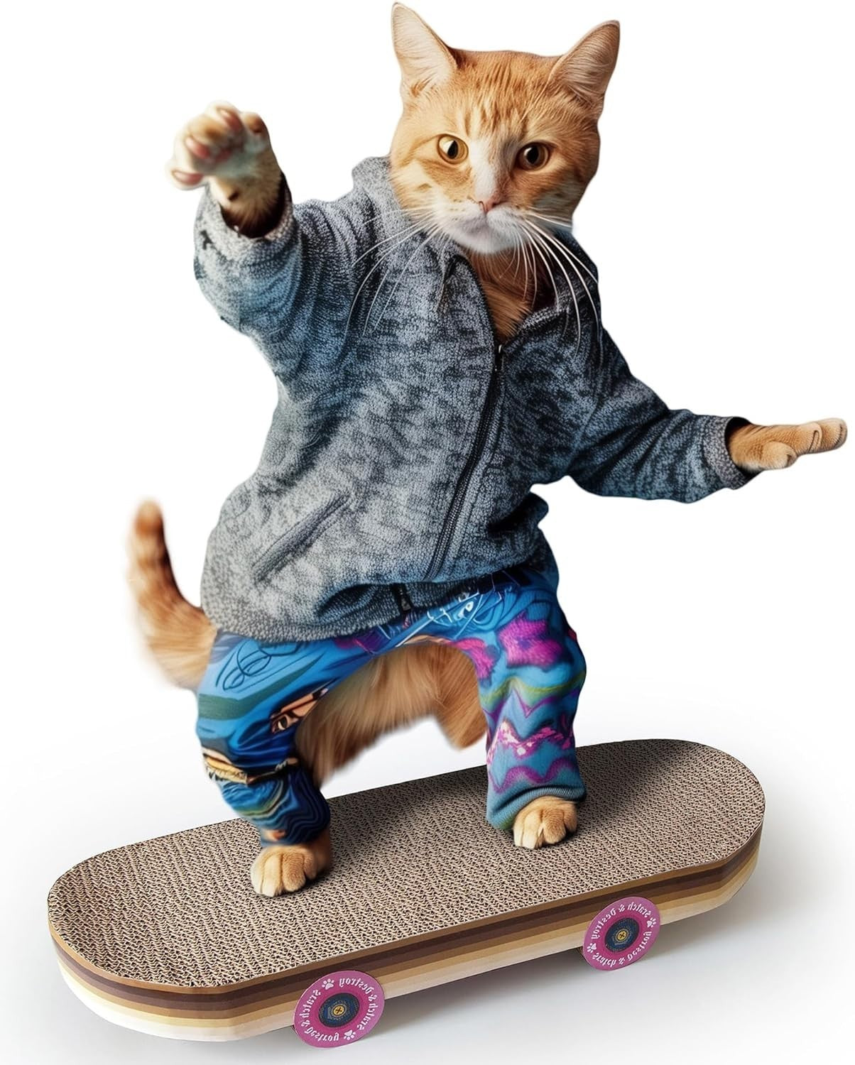 Cat Scratcher Skateboard Cardboard Board Indoor Kitten Toy
