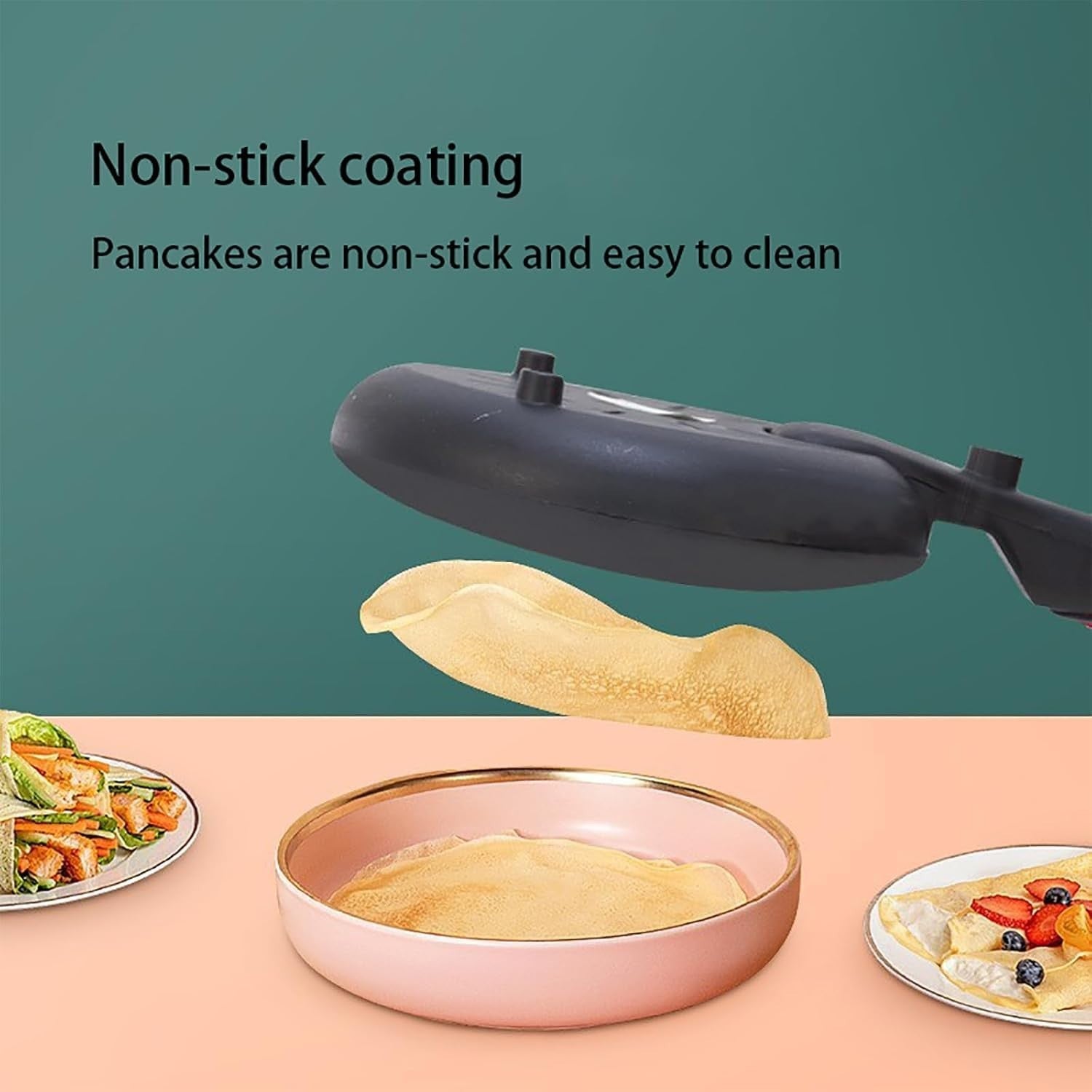 Electric Crepe Maker 900W | Instant Handheld Non-Stick Pancake Maker with Batter