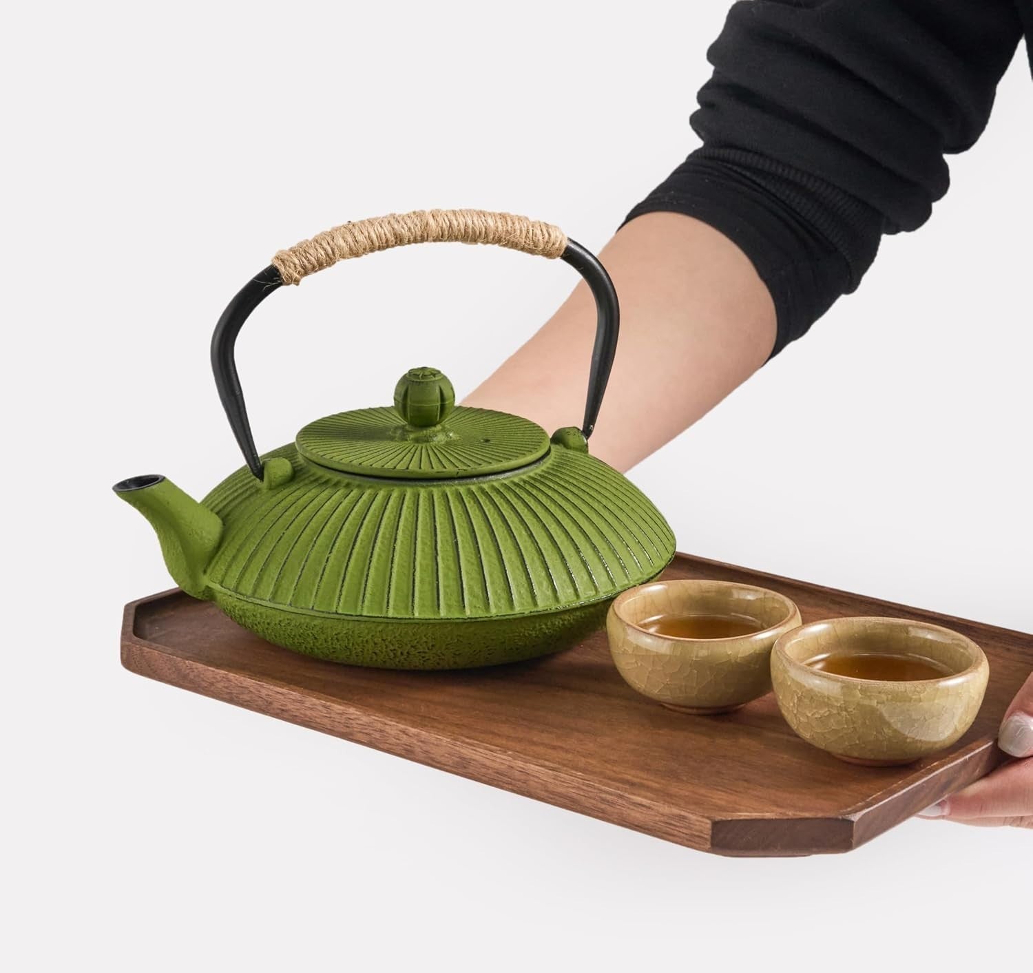 Cast Iron Teapot 800ml Japanese Style Tea Pot Infuser Green Kettle