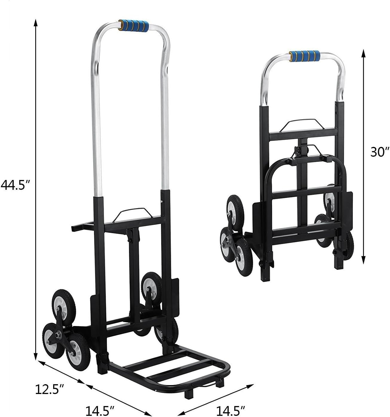 330lb Stair Climbing Sack Truck Folding Dolly Trolley Steel Wheels