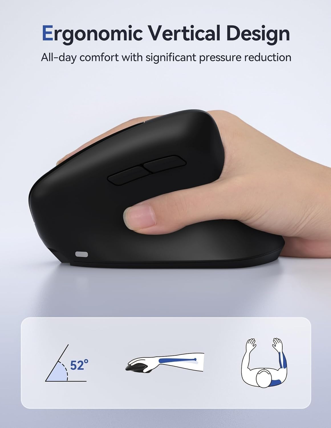 Vertical Ergonomic Mouse Wireless Bluetooth 4800 DPI Silent