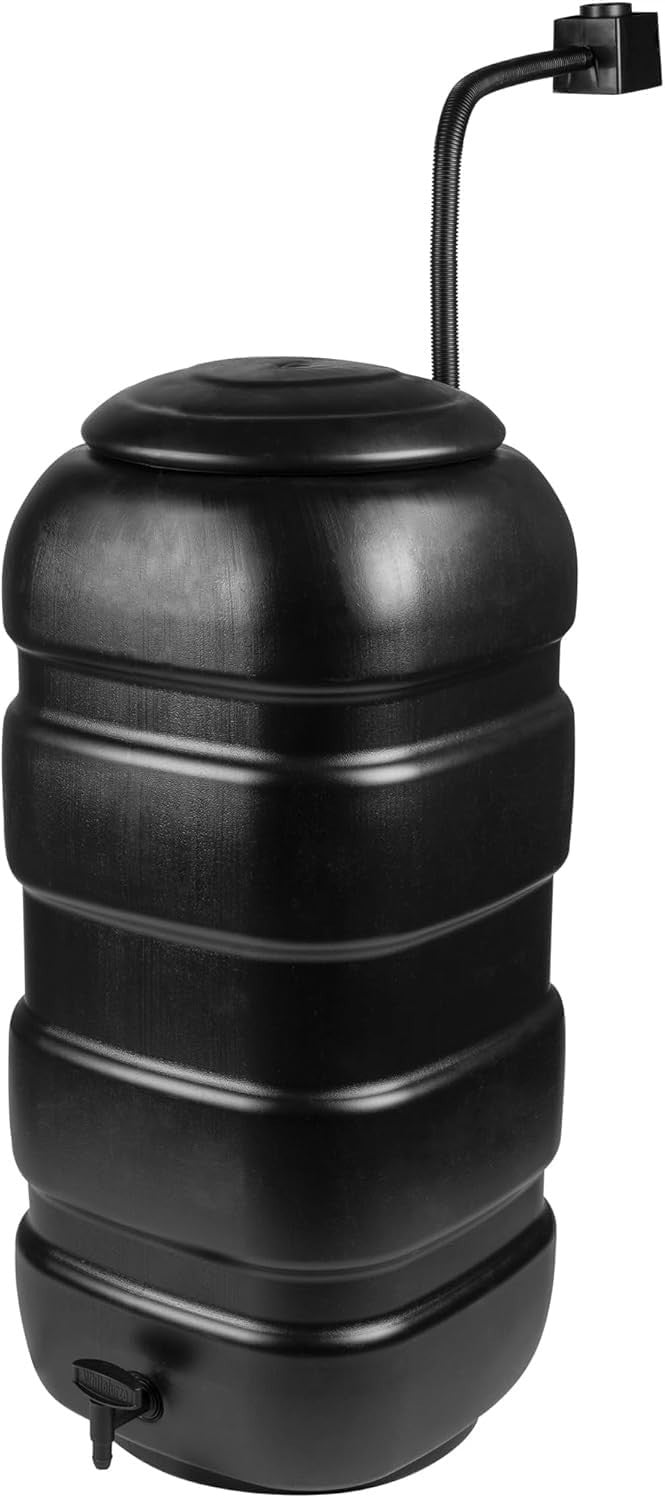 100L Slim Garden Water Butt Kit with Tap, Stand & Rain Diverter