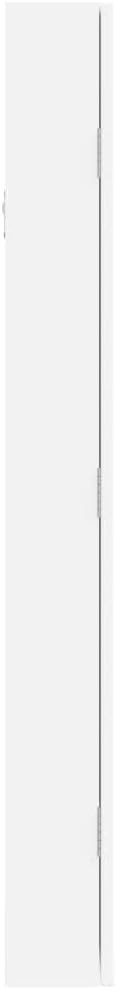 Lockable Wall Mounted Jewelry Cabinet Mirror Slim Storage Organizer White