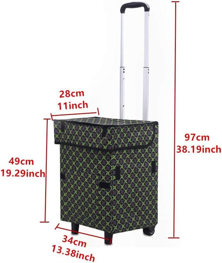 Foldable 41L Star Utility Cart with Wheels, Waterproof Oxford Tote Bag