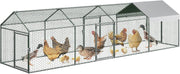 4m Walk In Galvanised Chicken Run Poultry Cage Cover Pen