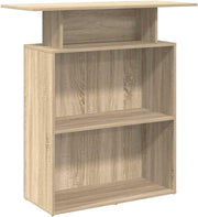 Sonoma Oak Reception Desk 100x40x104cm Modern Counter with Storage Shelves