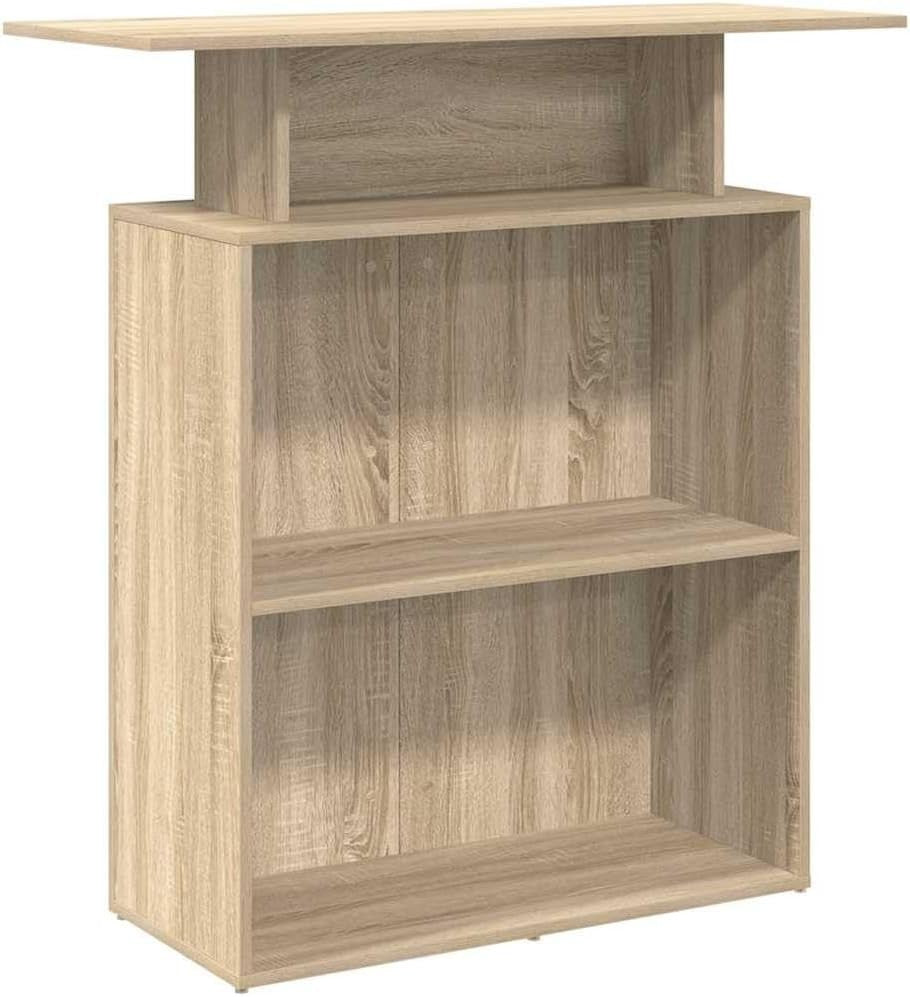 Sonoma Oak Reception Desk 100x40x104cm Modern Counter with Storage Shelves