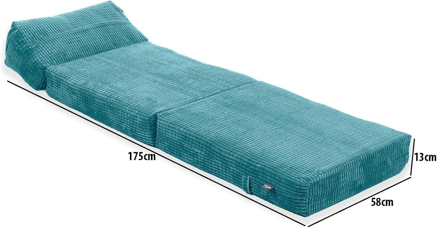 Foam Fold Out Futon Chair Bed | Portable Corduroy Sofa Mattress