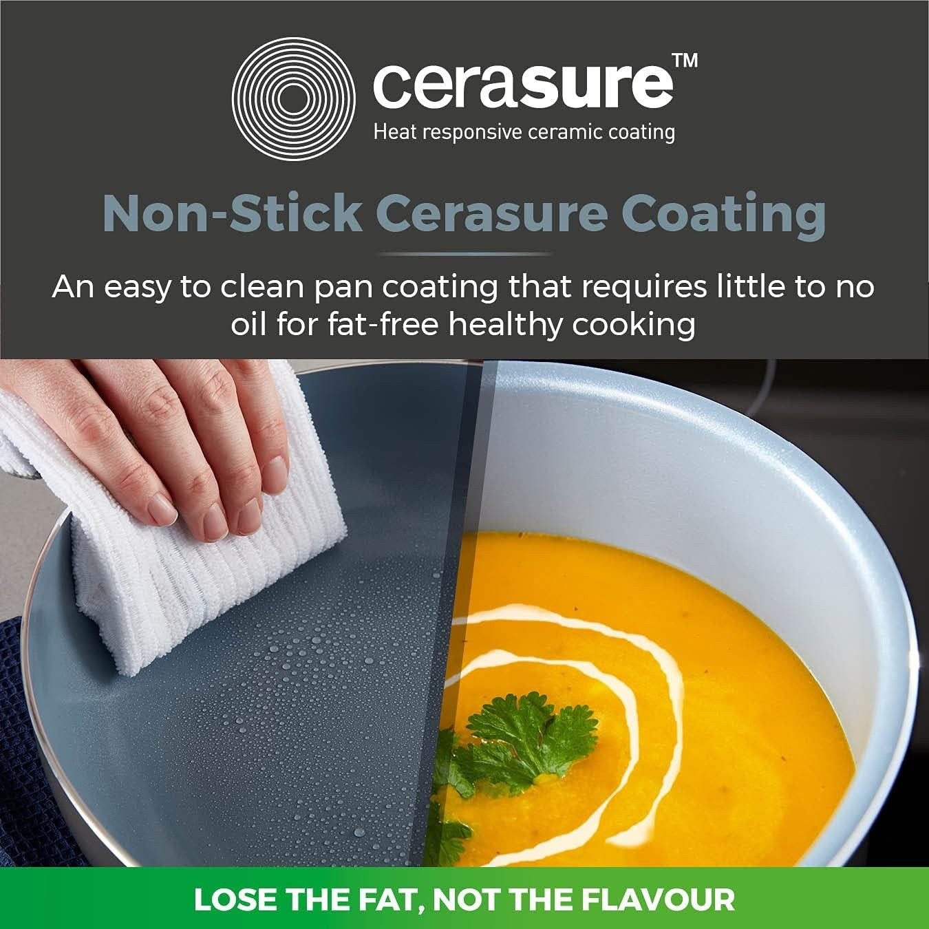 7pcs Ceramic Non-Stick Cookware Set – Stackable Pans with Detachable Handle
