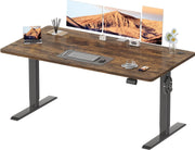 Electric Height Adjustable Standing Desk 160x70cm Rustic Brown Ergonomic Table