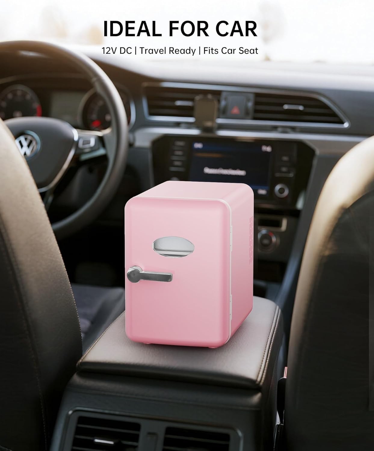 4L Mini Fridge Pink Portable AC/DC Cooler Warmer Bedroom Car Use