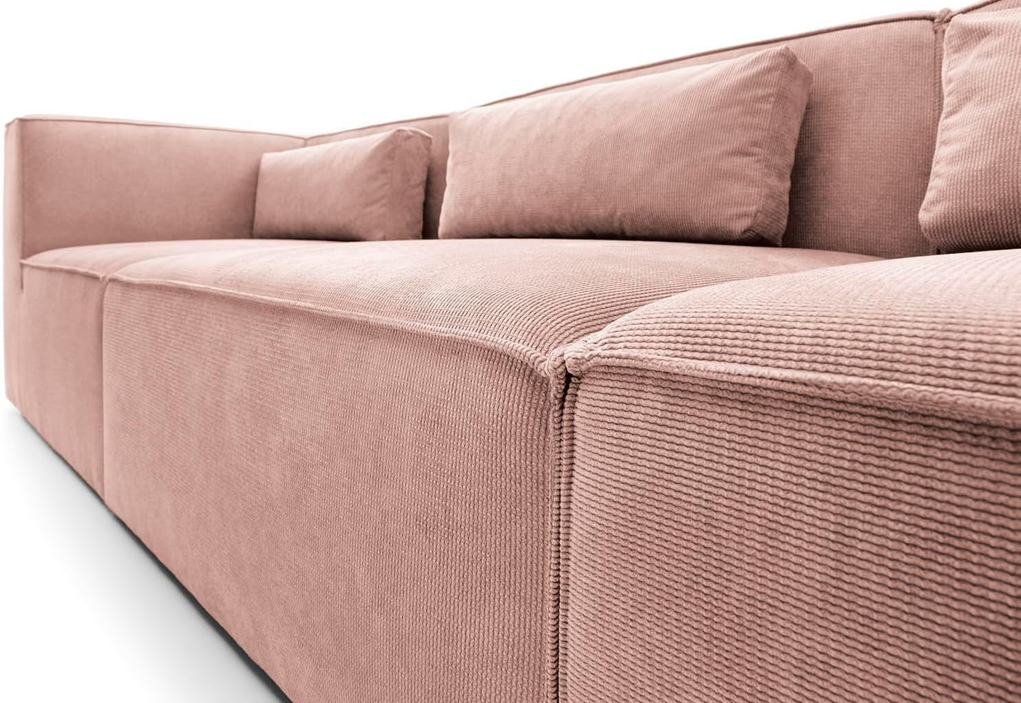Pink Corner Sofa L Shape | Reversible Modular 3 Seater Sectional Couch