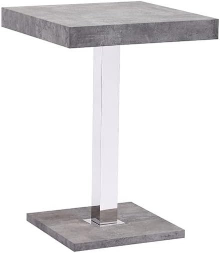 Concrete Effect High Gloss Square Bar Table Dining Pub 80×80×110cm Furniture
