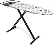 Extra Large Ironing Board 122x43cm Adjustable Height Steam Rest Black