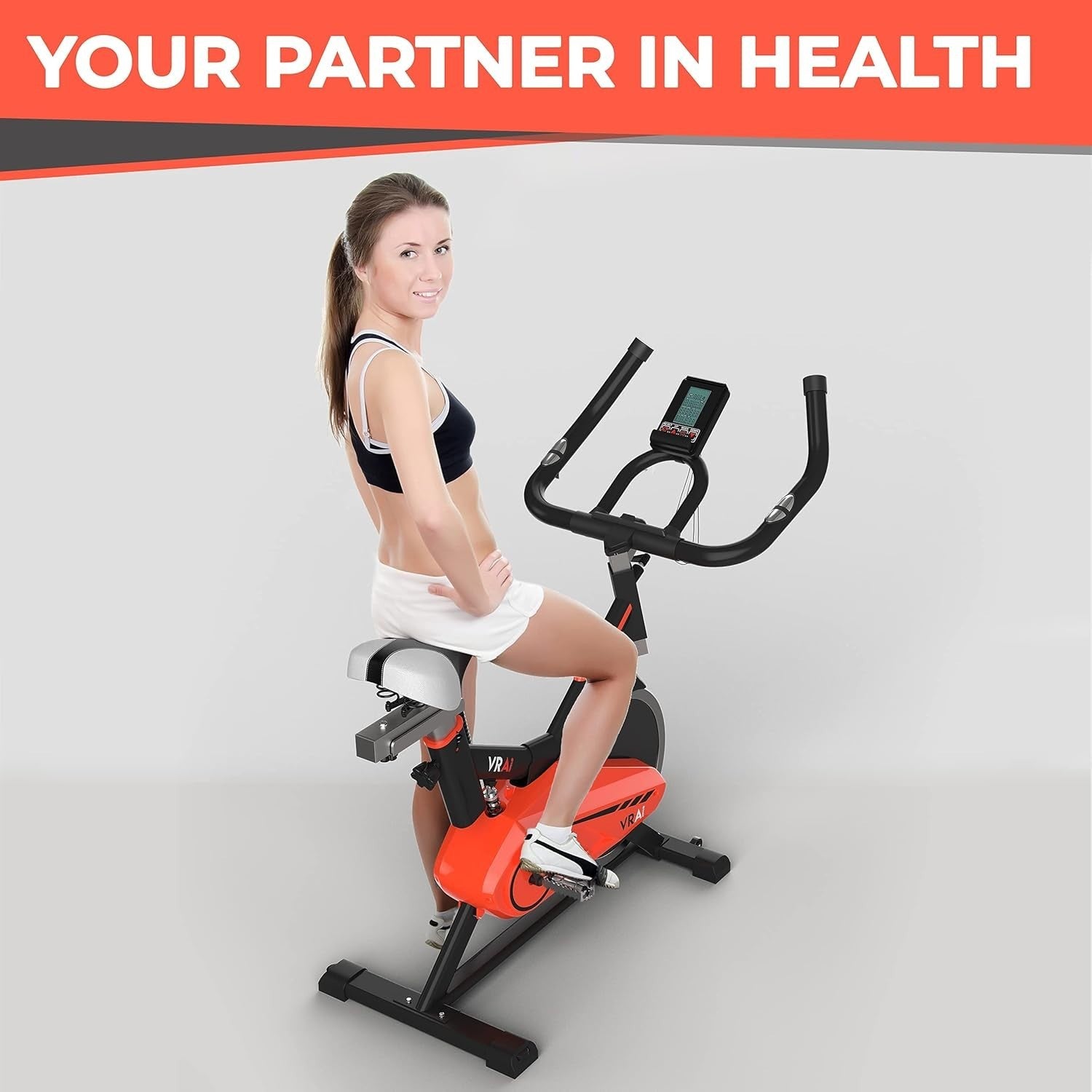 Smart Bluetooth Spin Bike w/ App Sync, 13kg Flywheel, LCD Monitor & Smooth Ride