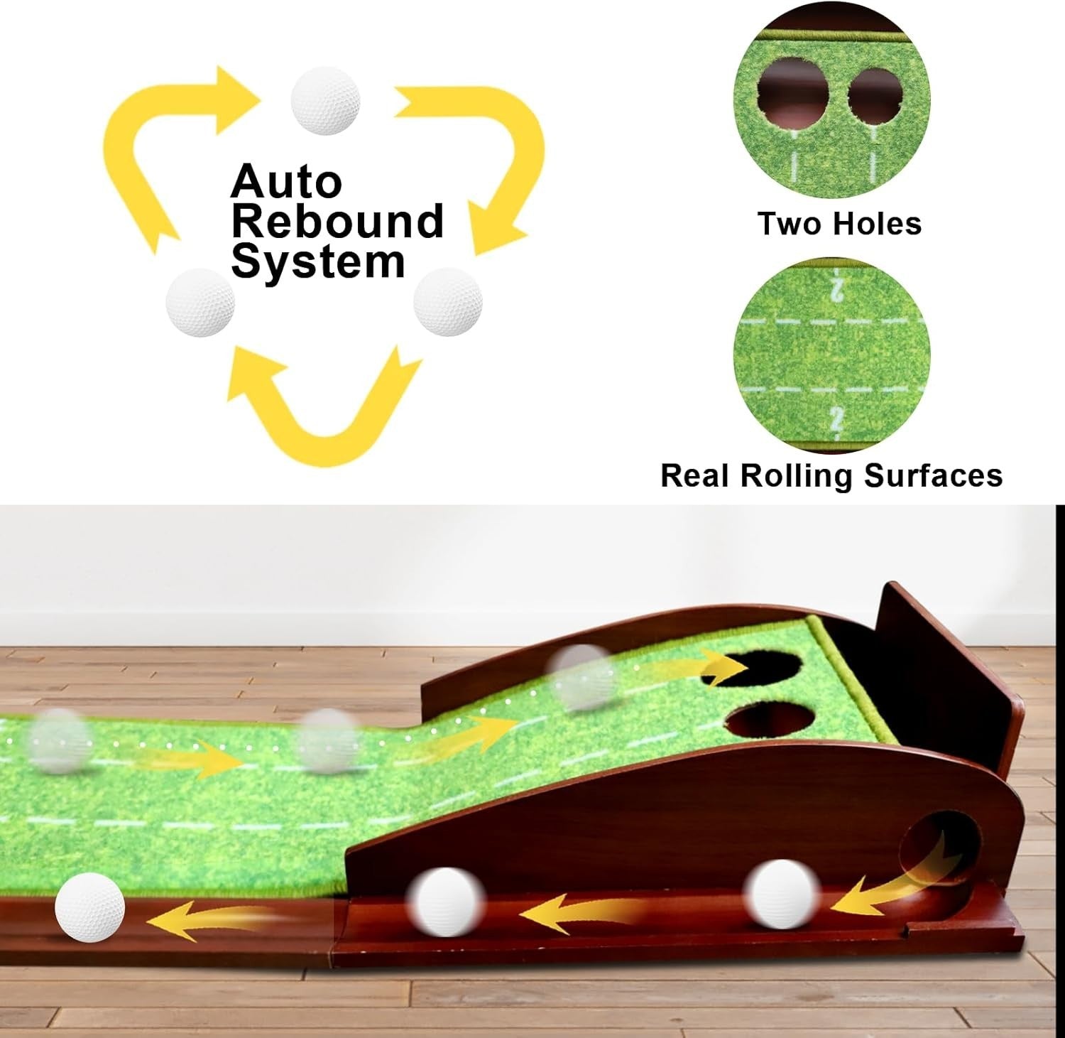 Golf Putting Mat Ball Return Practice Green Indoor Outdoor 9.84ft Se