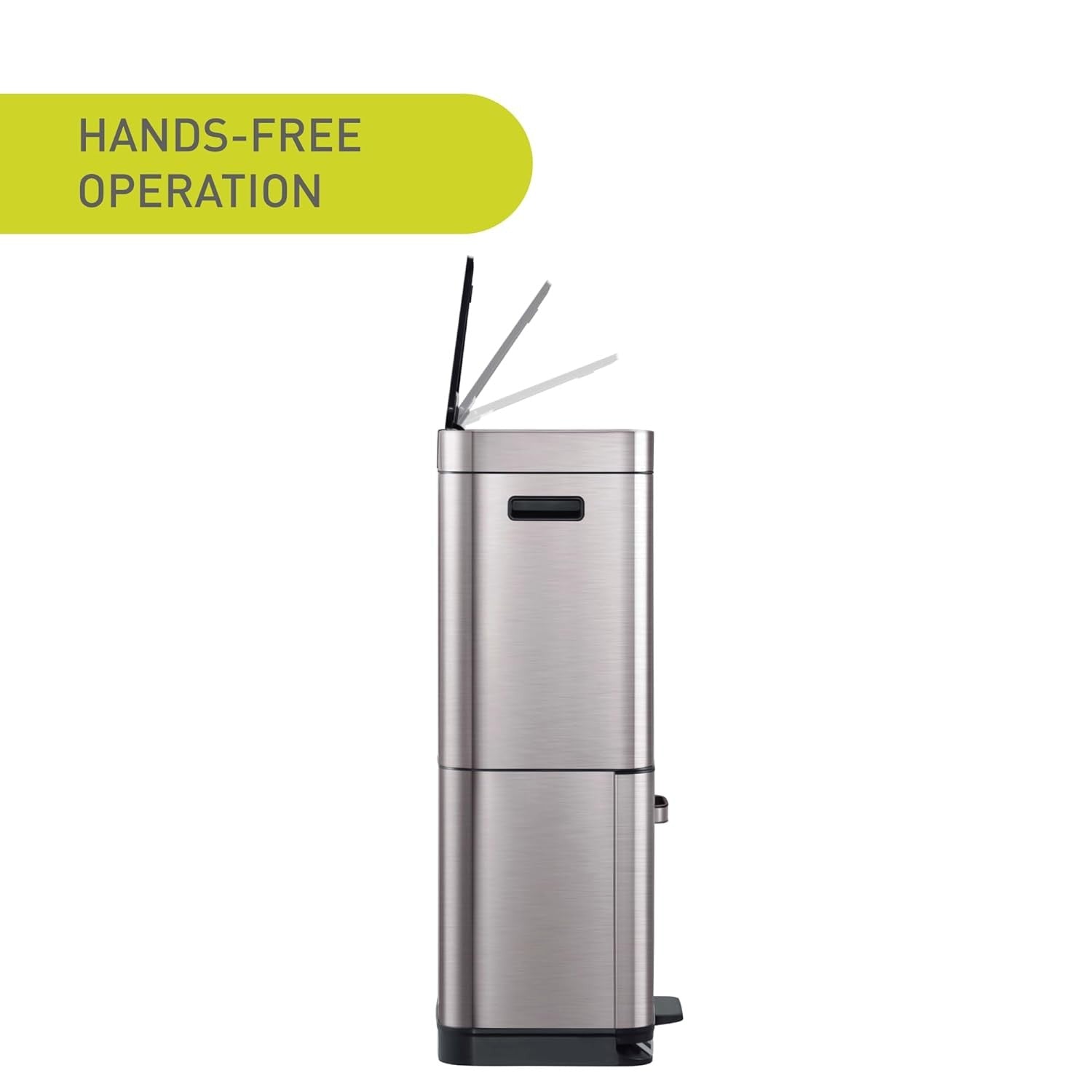 60L Dual Recycling Sensor Bin Stainless Steel 35+25L