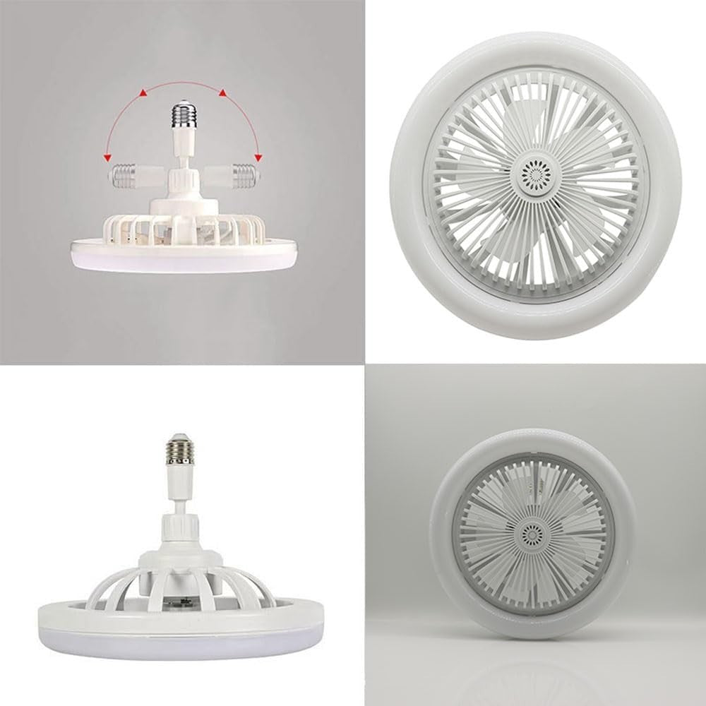2-in-1 LED Ceiling Fan, 3 Speeds, 3 Color Temps, Dimmable, Remote, Rotating