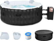 Inflatable Hot Tub Spa 108 Bubble Jets Heated 4–6 Person Round