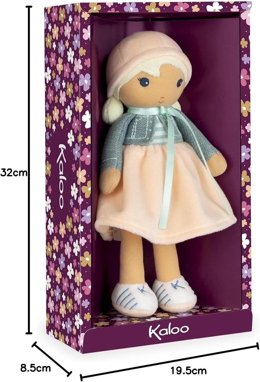 32cm Soft Fabric Baby Doll Modern Style Cuddly First Doll Name Ribbon Gift