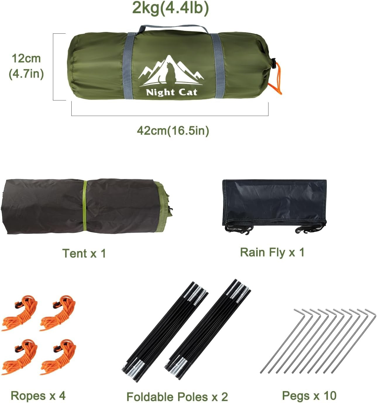 2 Person Camping Tent Waterproof Lightweight Backpacking Hiking