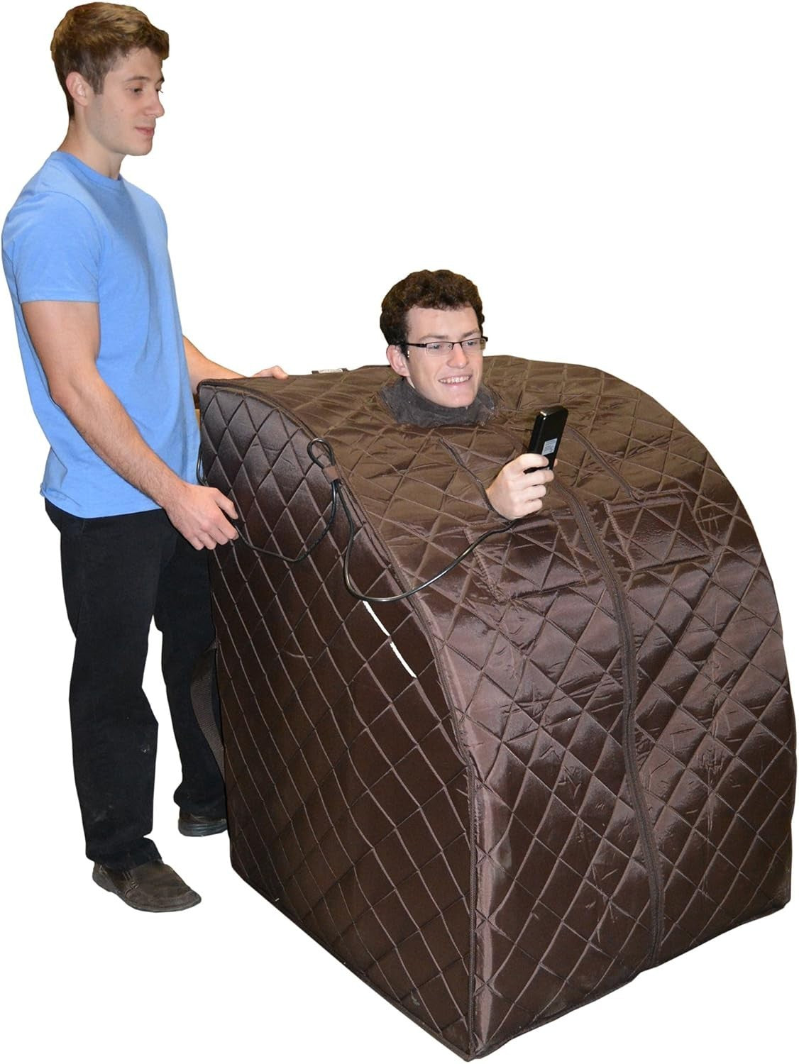 Portable HeatWave Sauna 900W Deluxe Oversized w/ Chair & Ionizer – Gray