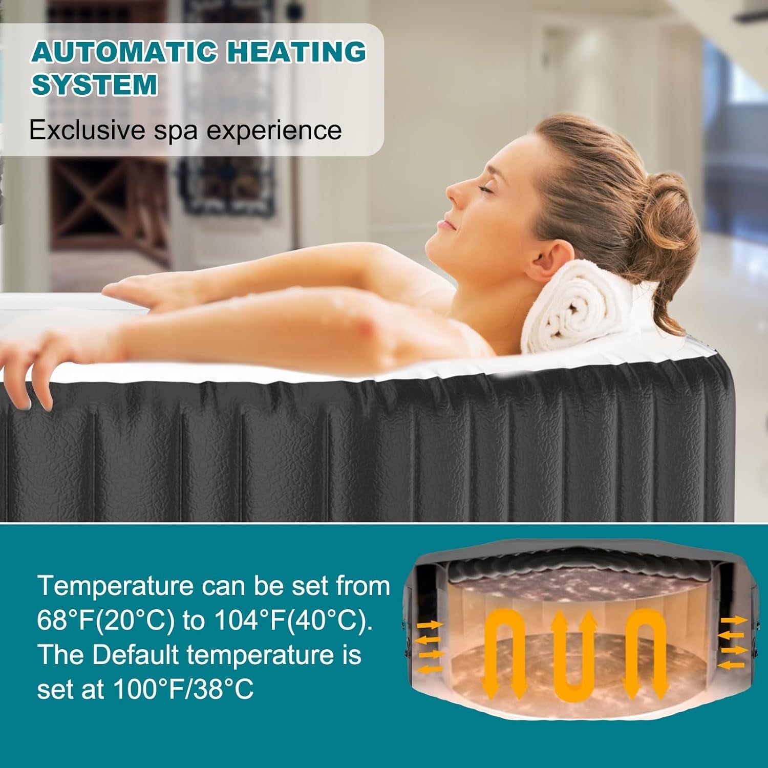 4–6 Person Inflatable Hot Tub Octagonal Spa 130 Bubble Jets Heated