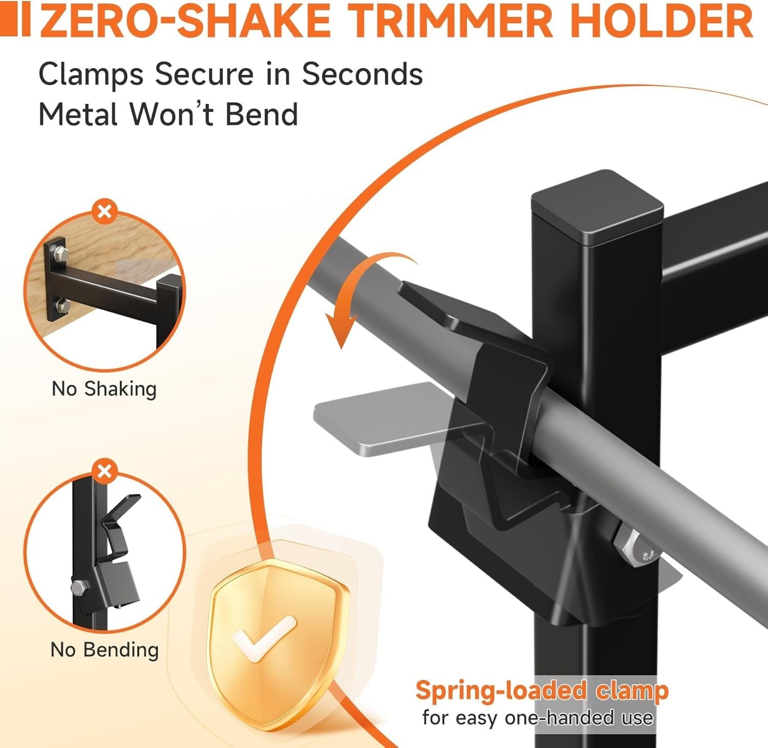 Heavy Duty Steel Trailer Tool Rack Wall Mount 3 Weed Eater Holder
