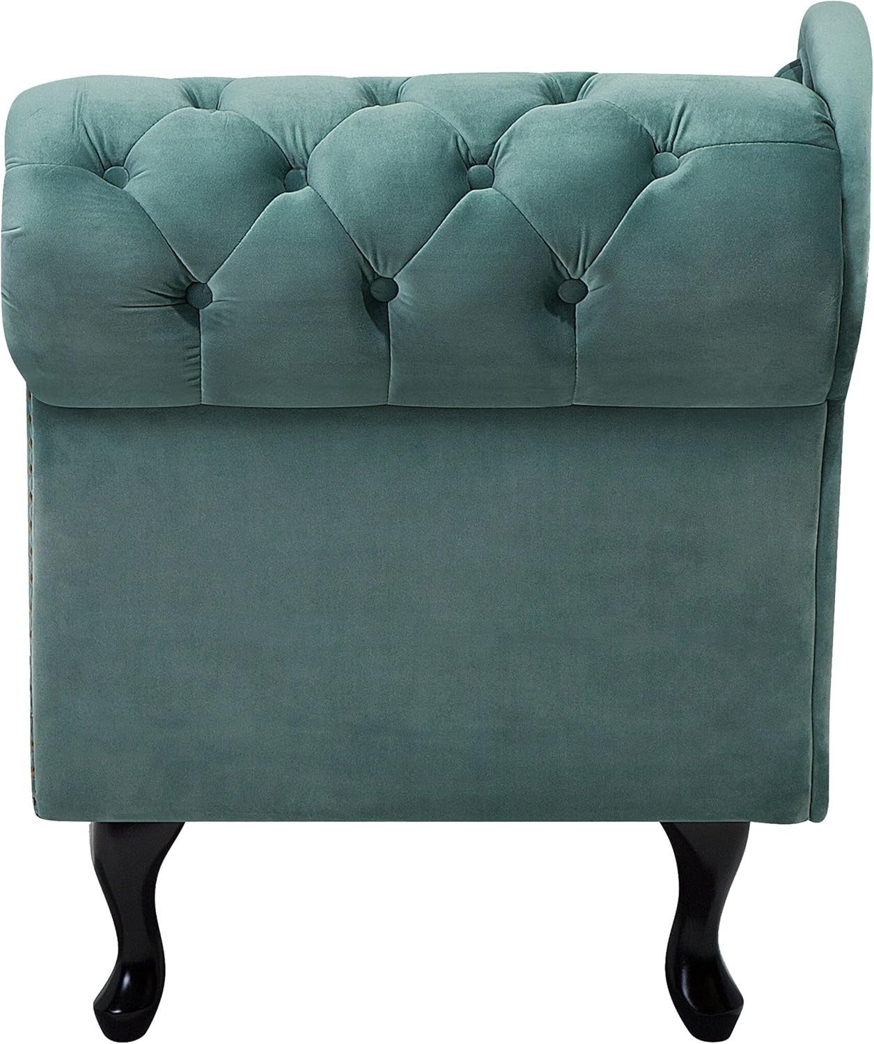 Right Hand Velvet Chaise Lounge Tufted Chesterfield Sofa Mint Green