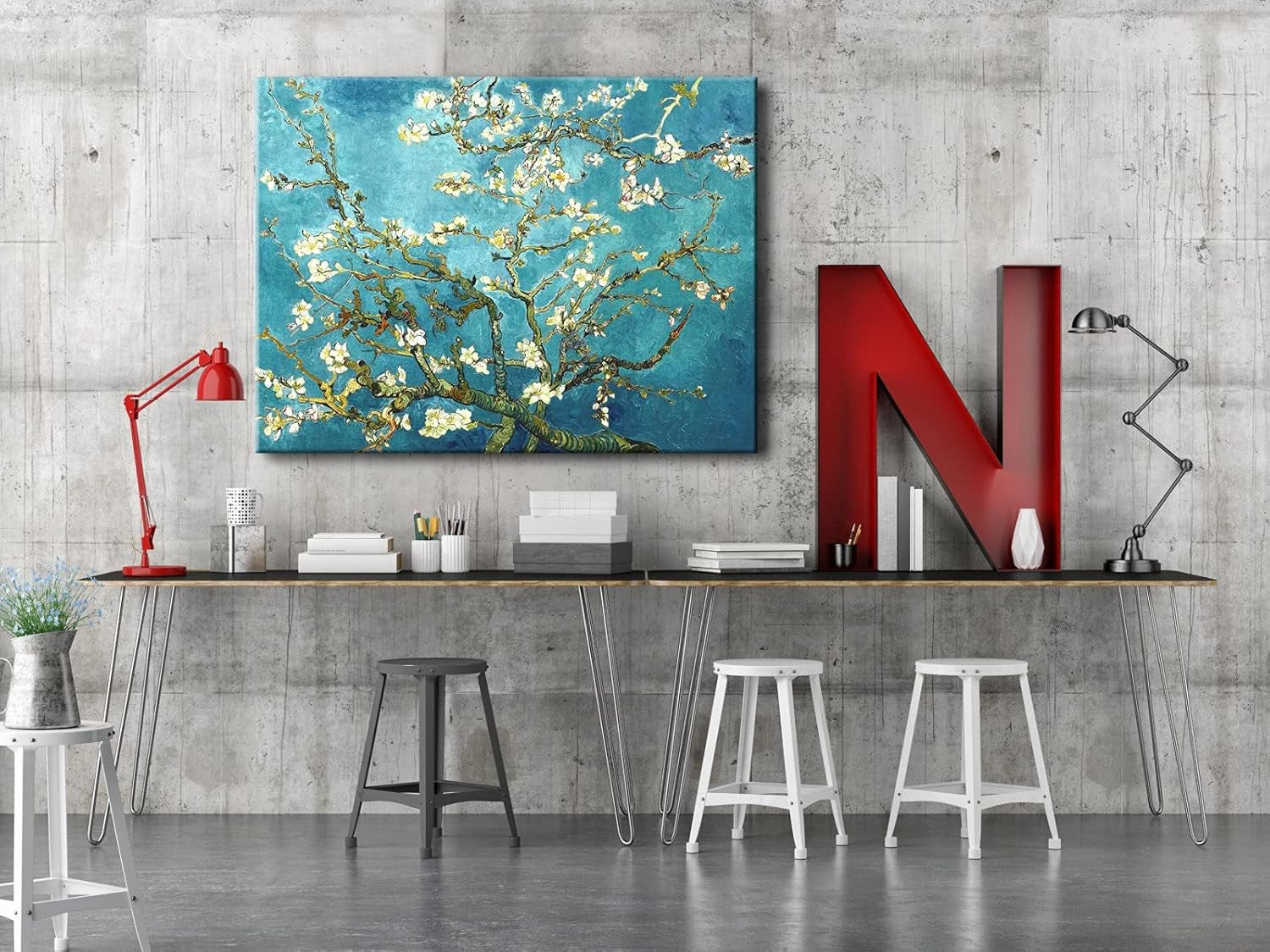 Extra Large Almond Blossom Canvas Wall Art Floral Print
